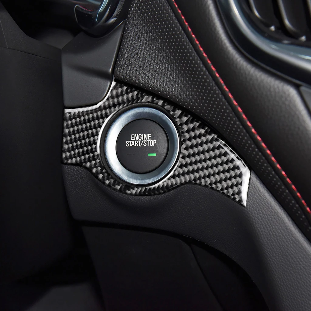 For Chevrolet Tailblazer Equinox 2018—2022 Real Carbon Fiber Car Ignition Panel Frame Cover Trim Sticker Decorative Accessories 3