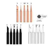 5Pcs I+B+K+2.4D+3C soldering iron pure copper 900M soldering iron head set inside hot bare copper electric soldering iron tip