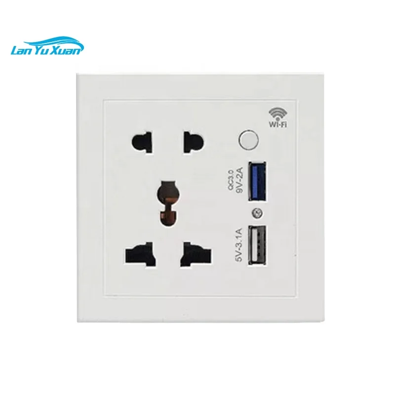 

Wifi Smart Power Socket Plug Remote Timer 5-Hole with Type-C+USB Fast Charging 86 Type