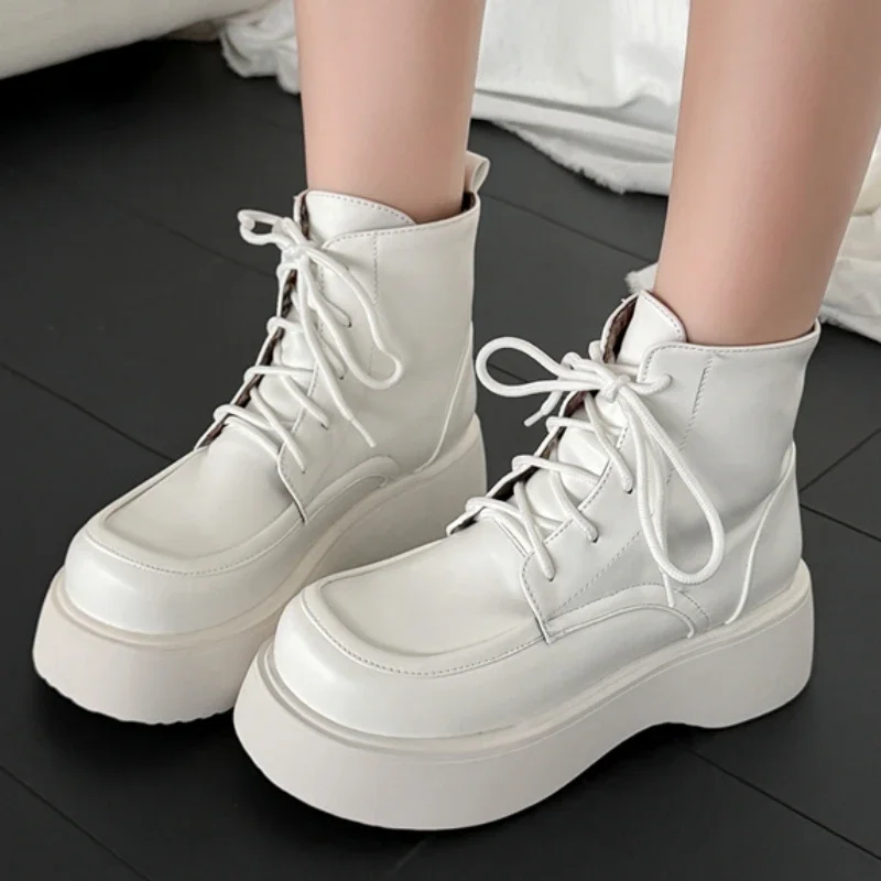 Aliexpress Women's Ankle Boots Autumn Winter Shoes Platform Punk Wedge Heels Black White Party Footwear Shoes Large Size 45 Comfortable - Aliexpress Deal