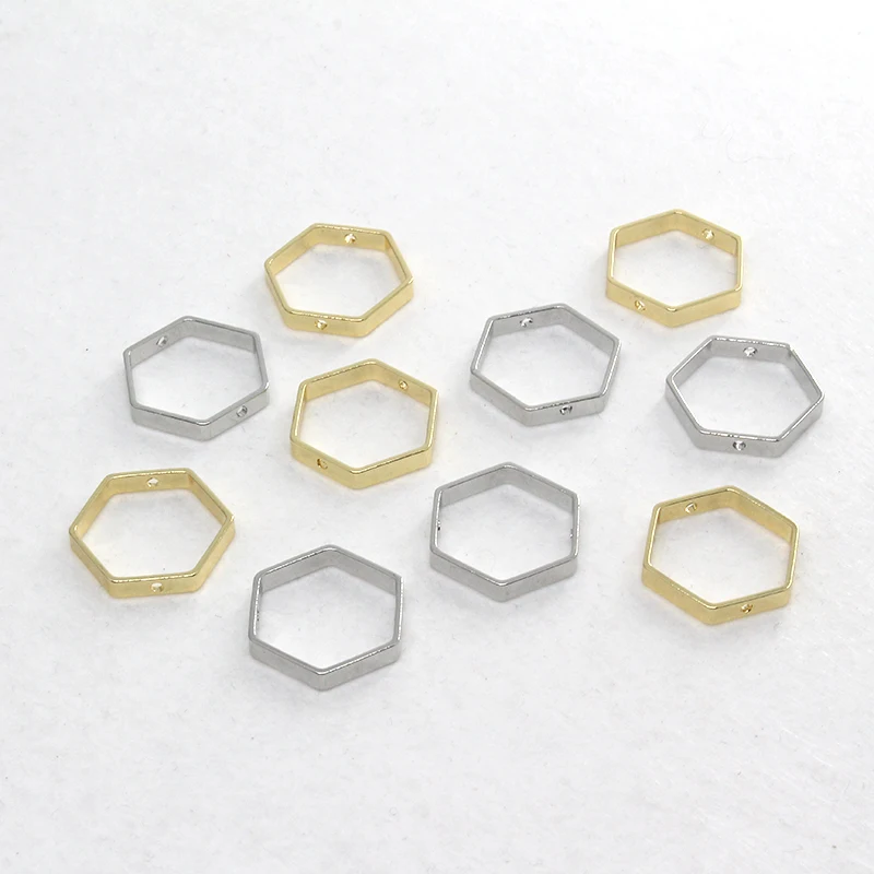 Mix 10 sztuk/paczka puste sześciokątne złącze do kolczyka ustalenia prosta bransoletka koralik podłącz DIY biżuteria akcesoria akcesoriów