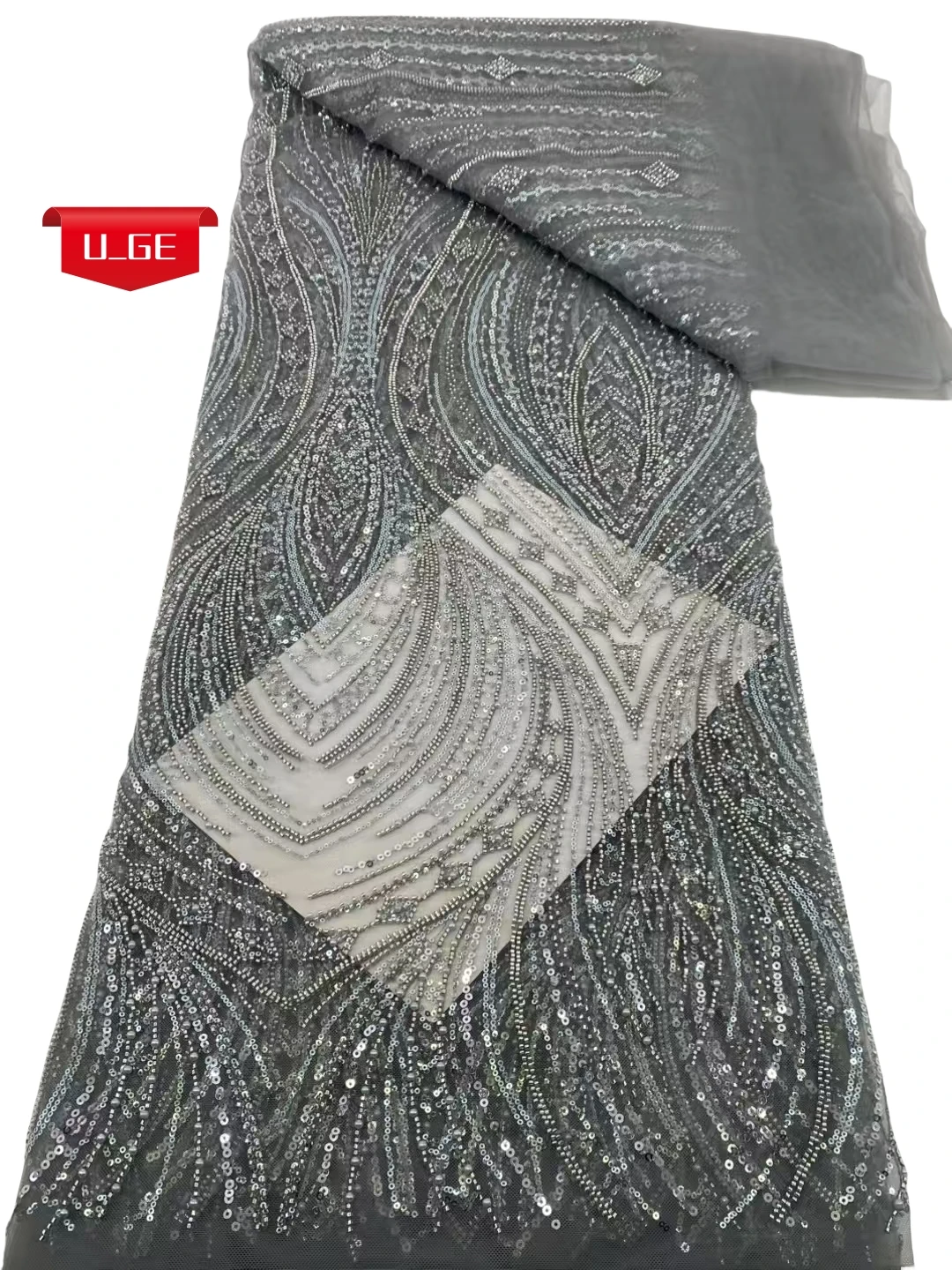 

2025 Latest Austria Delicate Elegant Best Quality Soft Beaded Tube Lace With Stones fabric For Party Evening Dress U_Ge5798