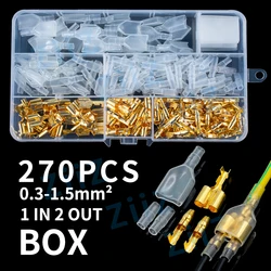 270PCS boxed 4.0 bullet Crimp terminal car electrical wire connector diameter 4mm Female+Male+Case Cold press terminal