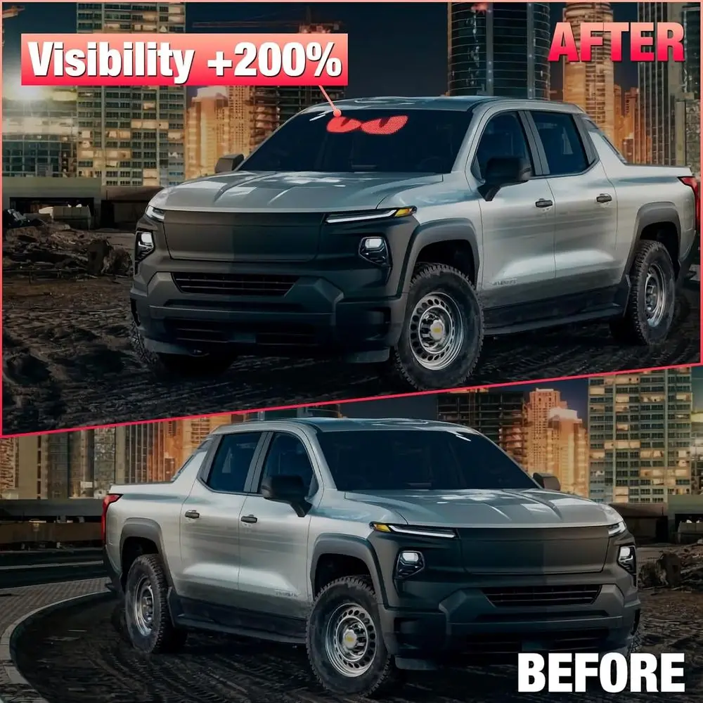 Doppi occhi da diavolo LED RGB regolabili con display animato 15x4 per auto e camion, luci a matrice controlate da app per SUV Windshie