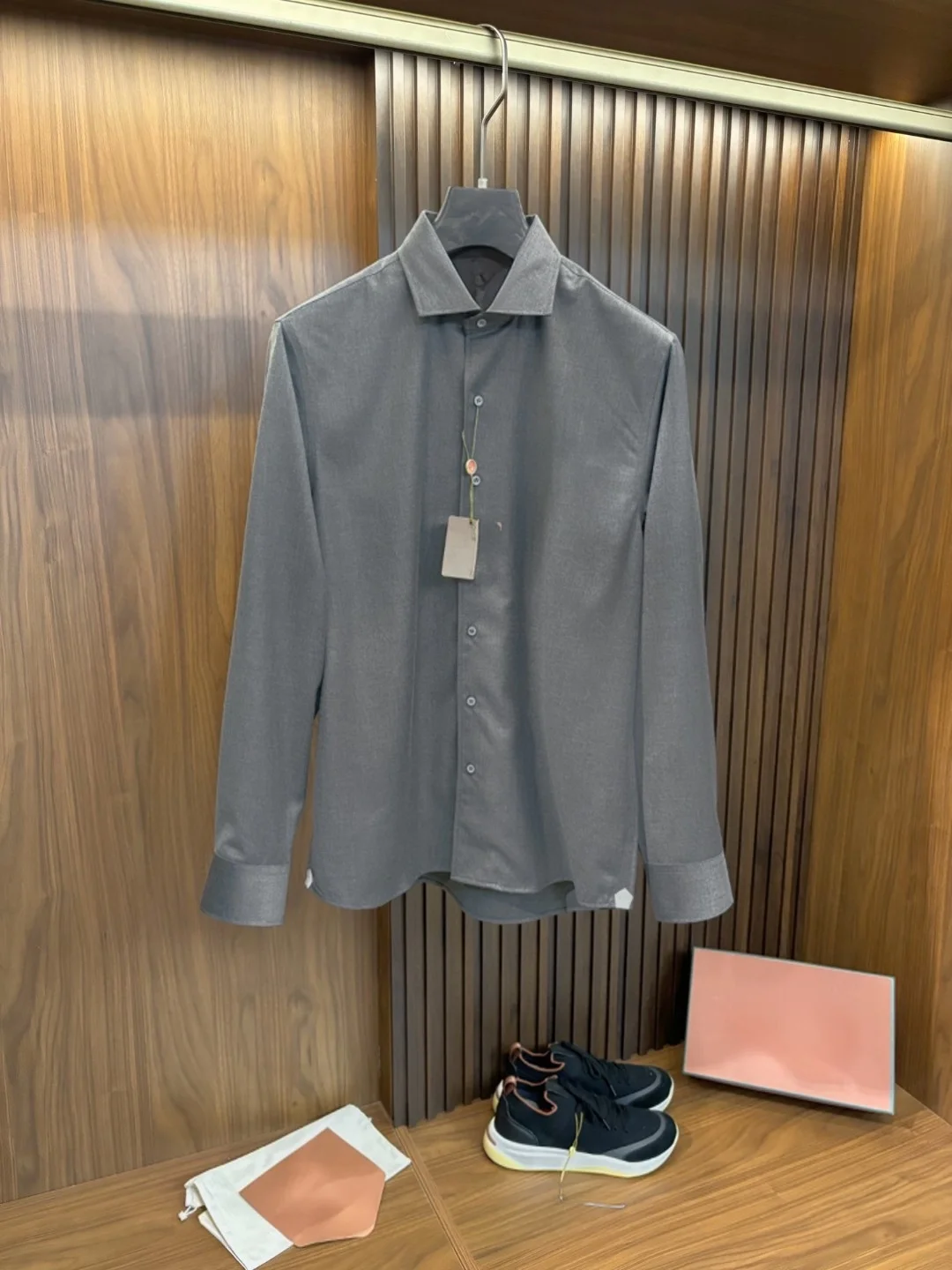 

LP Italian wool-blended cotton business casual long-sleeved shirt