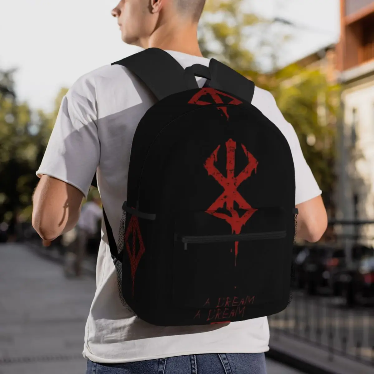 Japanese Anime Berserk Logo Backpack Student BookBag Kids School Bag Laptop Shoulder Bags for Men Women