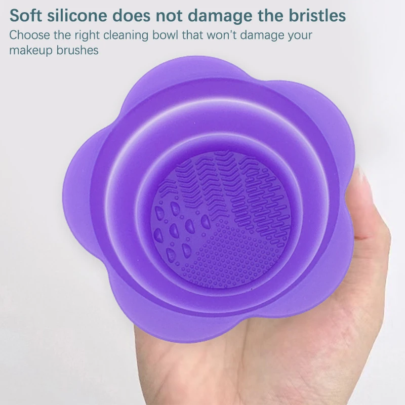 Detergente per pennelli per trucco in silicone Ciotola per pulizia pieghevole per soffio di cipria Pennelli per ombretto Lavaggio Tappetino morbido Strumenti di bellezza Scatola per scrubber