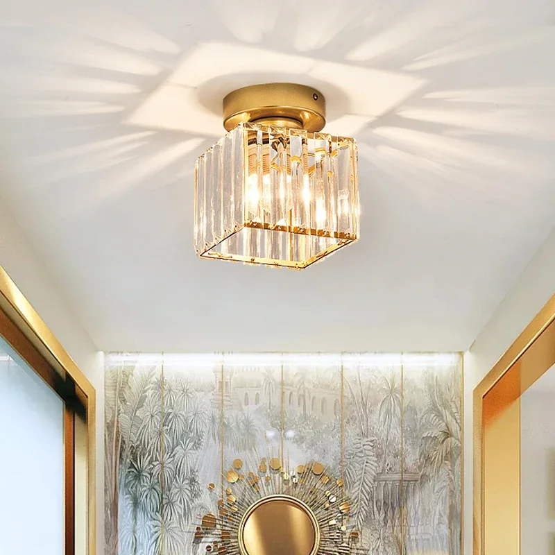 K9 Crystal Bar Ceiling Lights Nordic Indoor Decor for Home Loft Living Room Aisle Bedroom Bathroom Lamp Pendant Lighting Fixture