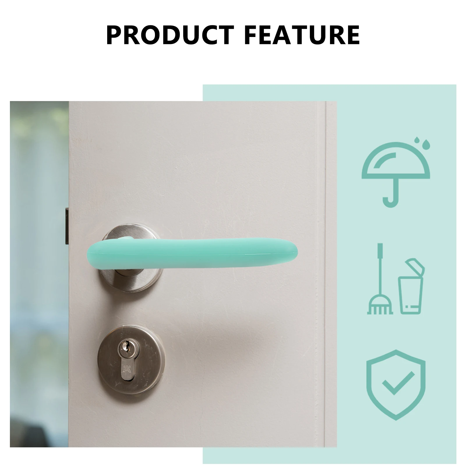 

2Pcs Door Knob Safety Cover Silicone Anti-Collision Sleeve Waterproof Quick Dry Wall Protection Handle Protector for Kids