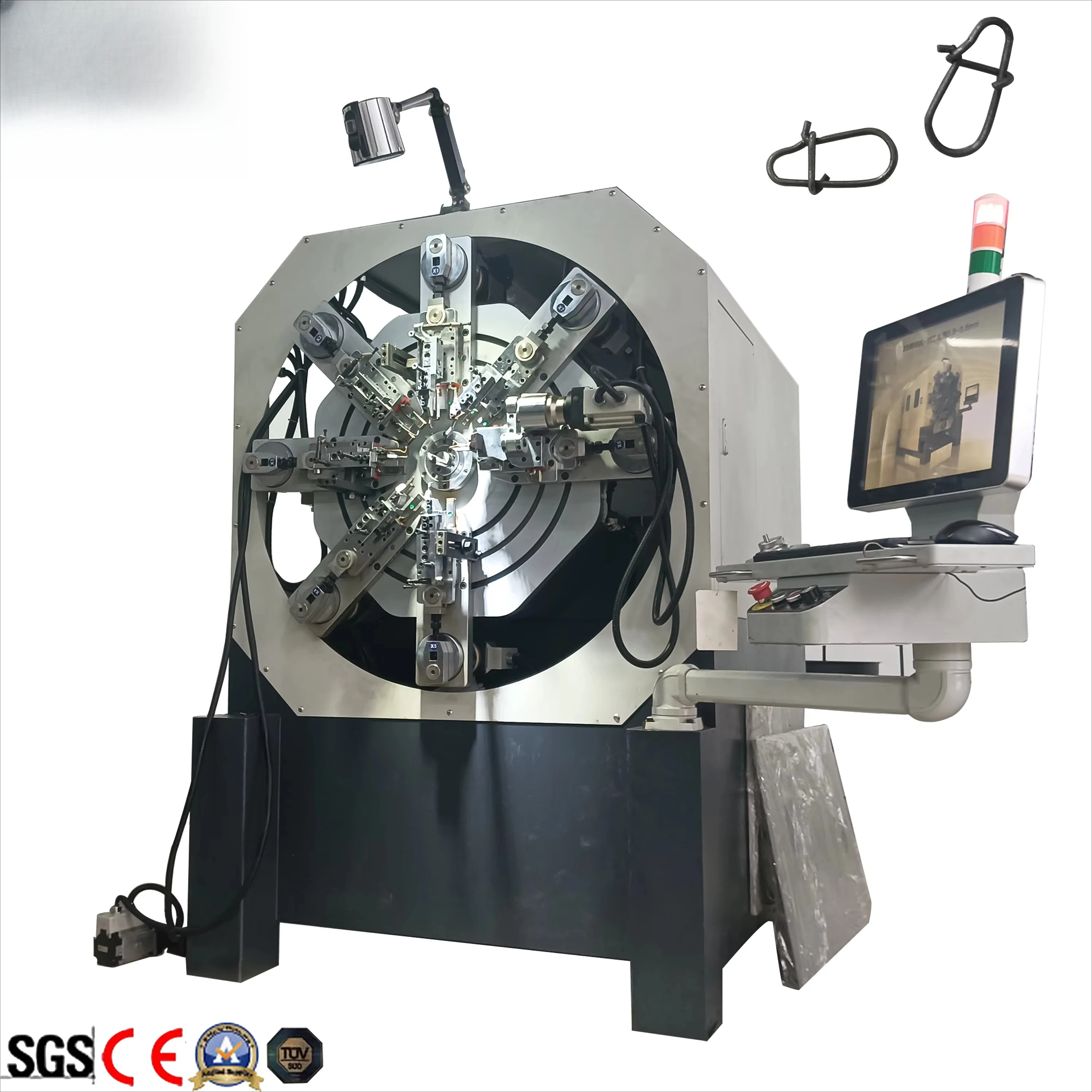 Chinese manufacturer automatic numerical control camless 0.4-4 mm spring winder 3D fish tool fish hook bending machine