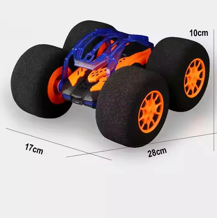 

2026 New Year Children's DIY 360 Degree Stunt Car Toy Soft Wheels Remote Control Car Cheap Wireless Assembly Features