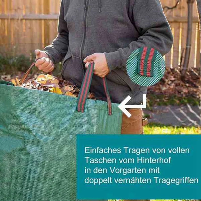 ถุงใส่ขยะในสวน4แพ็คถุงใส่ขยะ272ล. มีที่จับ4อันถุงใส่ใบไม้นำกลับมาใช้ใหม่ได้