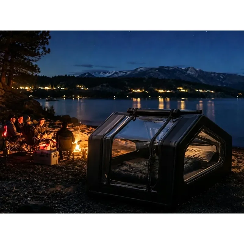 Portable Quick Pitch Inflatable Camping Tent, Waterproof Air Tent for Outdoor Camping Glamping