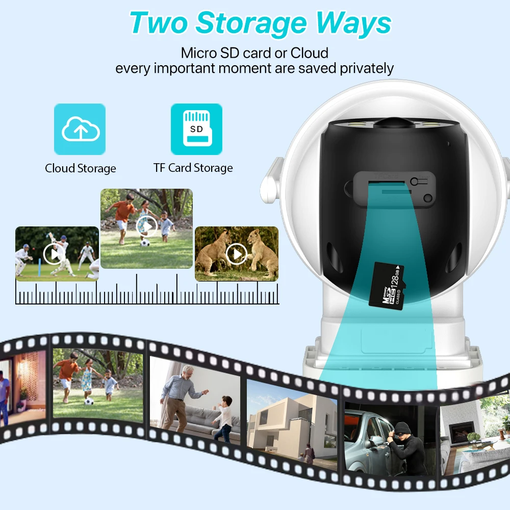 6x Zoom Solar PTZ Camera HD Outdoor WiFi Wireless IP Camara Solar Panel Security Built in Battery PIR Human 4MP iCsee