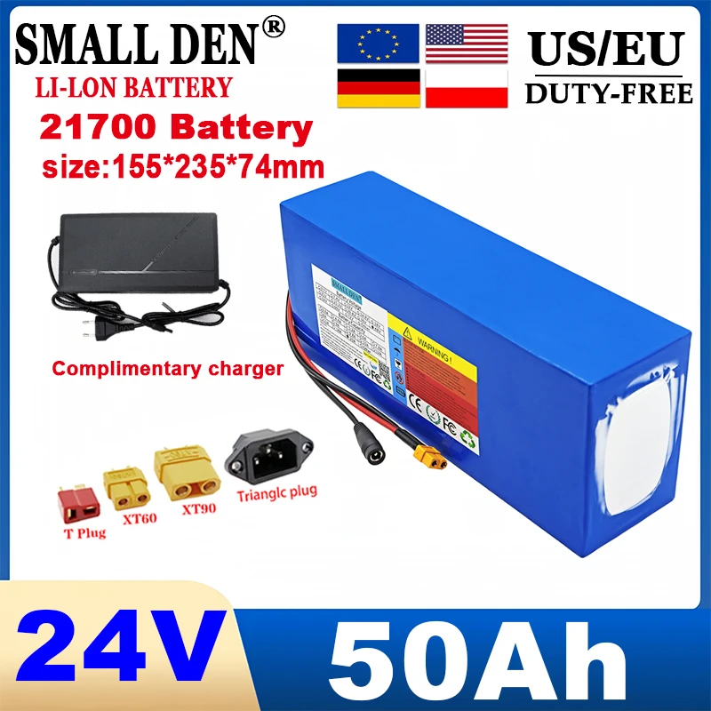 

New 24V 50ah 21700 7S10P lithium-ion battery pack, built-in 40A BMS 1000W high-power electric bicycle Motorcycle tricycle Cells