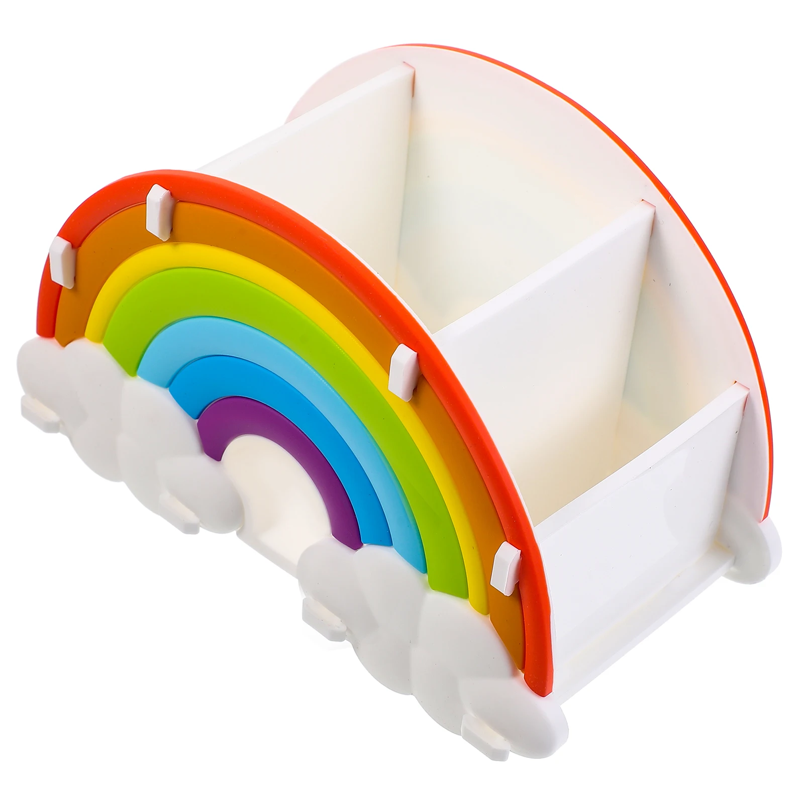 

Rainbow Bridge 3 Grid Makeup Brush Storage Box Desk ganizer Pencil Holder Silica Gel Office Supplies Multifunctional Tidy