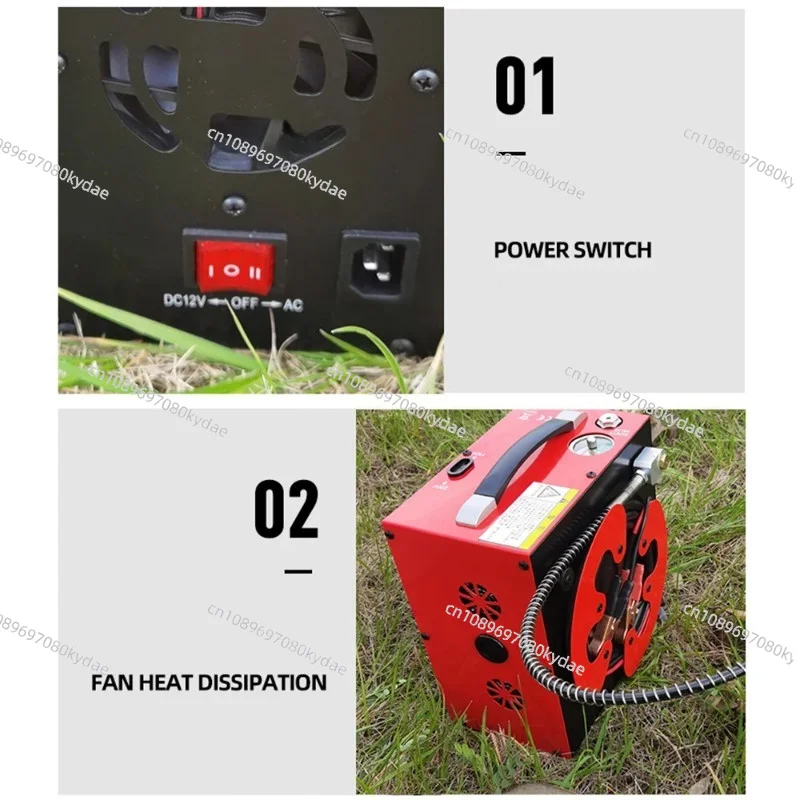 PCP Air Compressor 30MPA Electric High Pressure Air Compressor for Scuba Diving Tank PCP Rifle  12v 8L/min