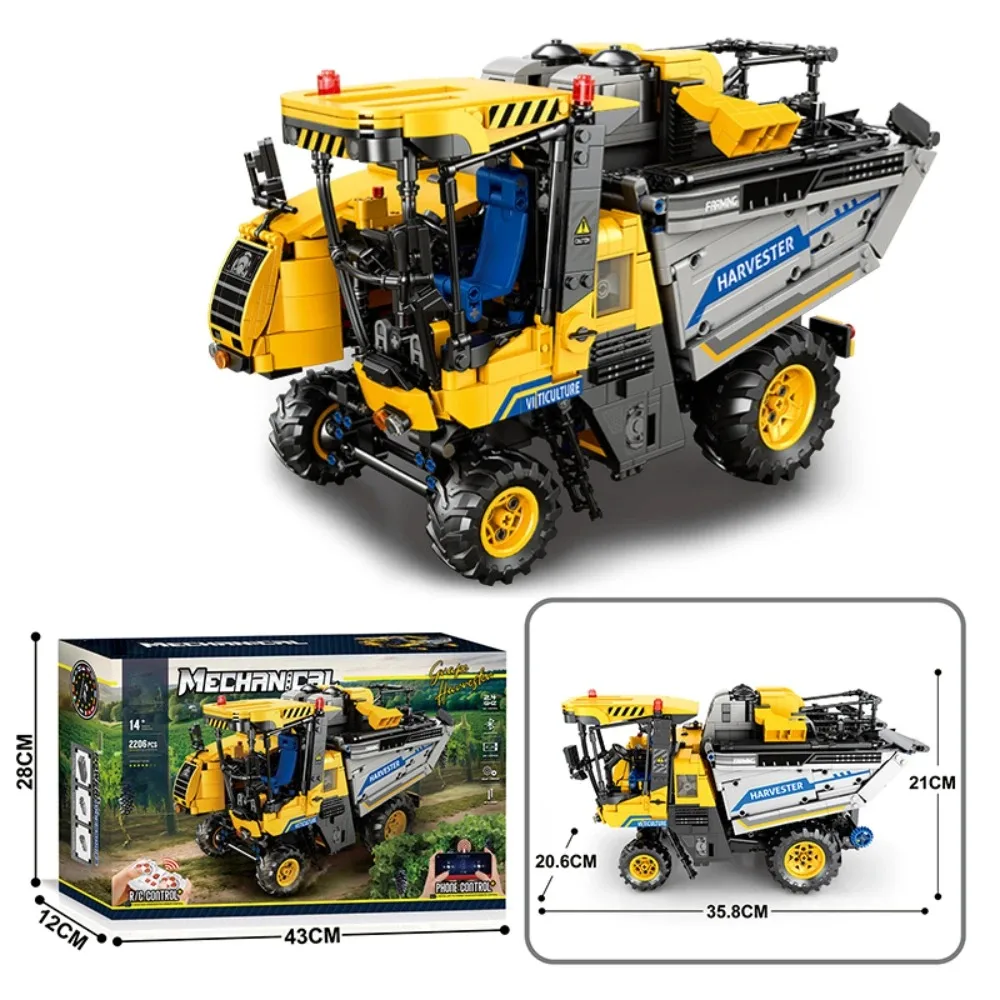 متوفر MOC مزرعة تقنية التحكم عن بعد حصادة العنب 2206 قطعة أطفال اللبنات نموذج الطوب الإلكتروني اللعب لتقوم بها بنفسك الهدايا