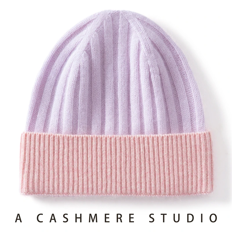 Winter Keep Warm Children Hat Unisex Knit Cap Kids 100% Cashmere Skullies Hats Boys Bonnet Caps Girls Patchwork Color Accessorie