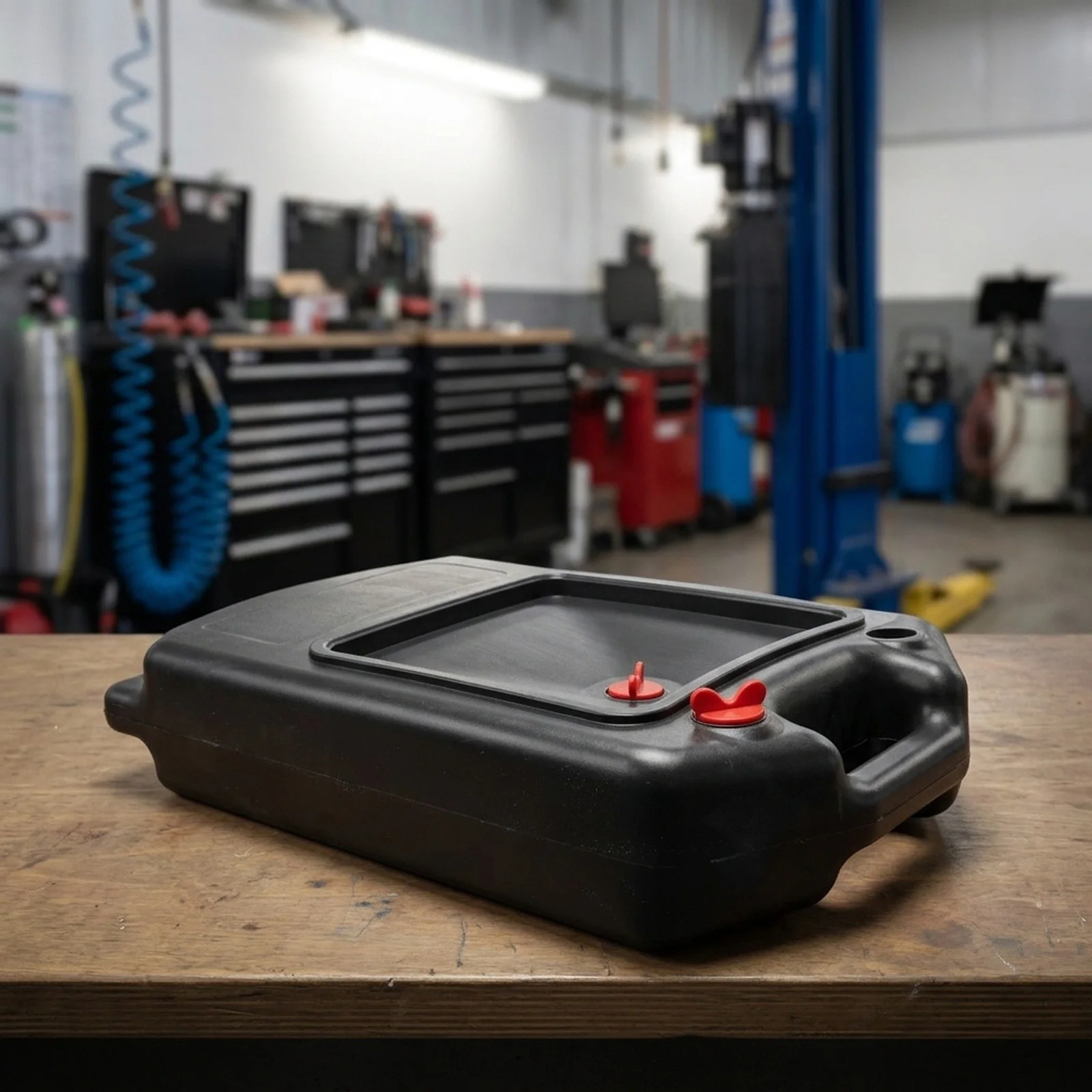 8-15L schwarze Kunststoff-Ölauffangwanne mit Ausgießer und Griff für den Austausch von Motoröl, Sammlung von Altflüssigkeit, Autoreparaturwerkzeug – Detail 3