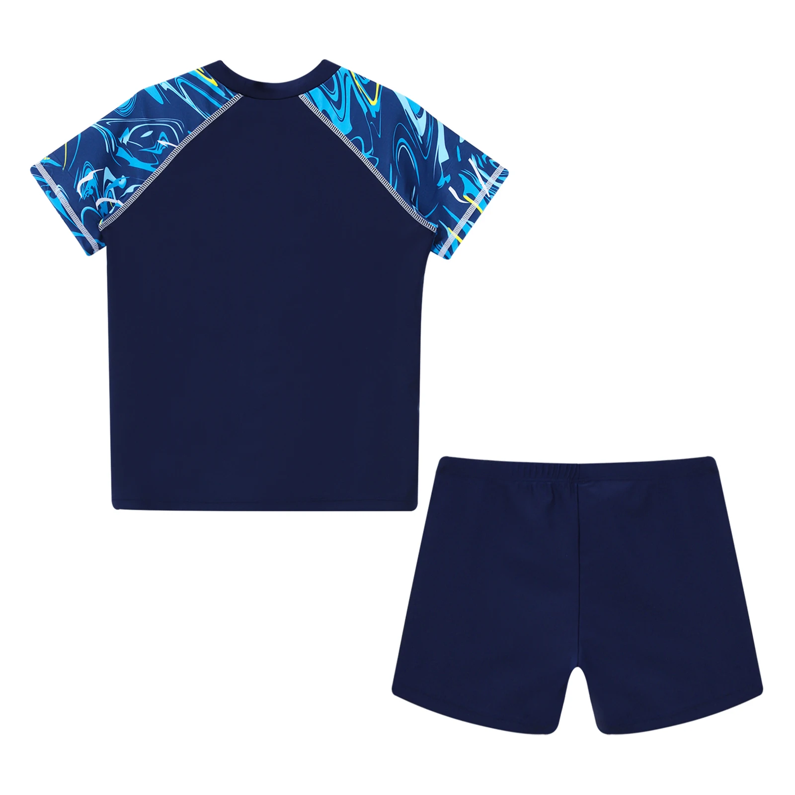 Kinder drucken Schwimm set Jungen zweiteiligen Badeanzug Kurzarm Schwimm oberteil und Shorts Tarnung Pool Strand Wassersport Badeanzüge