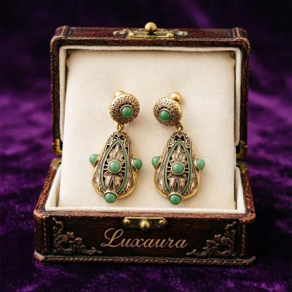 

Vintage jewelry fashion classic geometric earring design paired with bohemian style female earrings