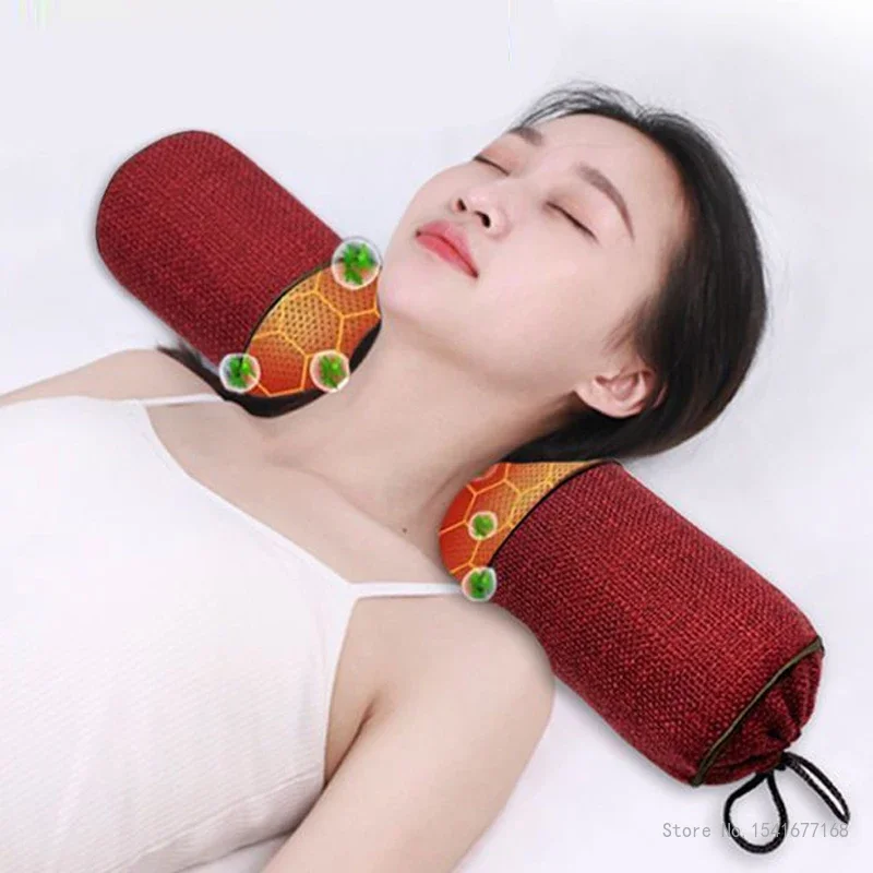 

Creative Cervical Pillow, Buckwheat Round Moxa Leaf, Cylindrical Cervical Pain, Chinese Medicine Filling Candy Shape Pillow, 1Pc