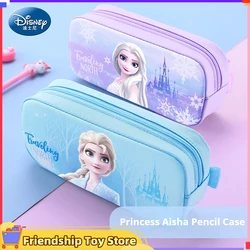 Disney Elementary School Girls' Pen Case Large Capacity Elsa Princess Double Layer Cartoon Anime Cute Stationery Box Gift