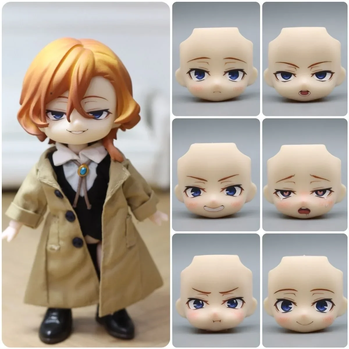 

Nakahara Chuuya Ob11 лицо GSC 1/12 кукла ручная работа водная наклейка лицевая панель аниме игра косплей игрушки аксессуары