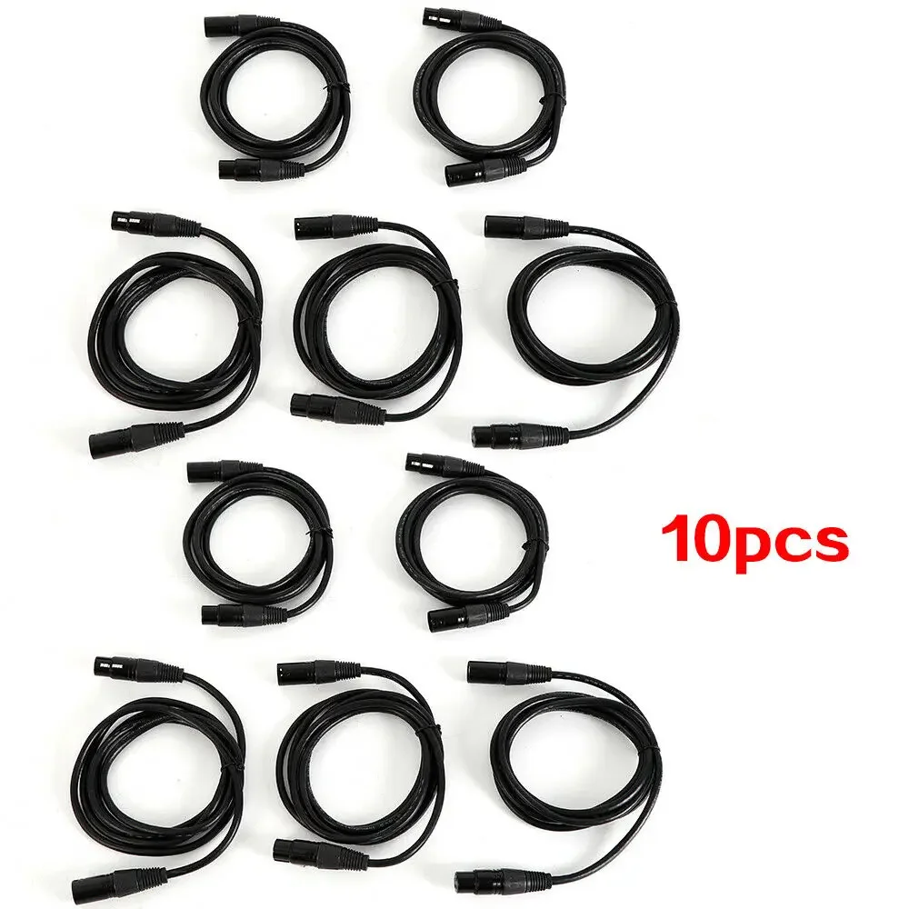 10 Stück 2 m DMX-Kabel, 3-poliger XLR-Draht für verschiedene Bühnenlicht-Moving-Head-Licht, verhindert Übertragungsstörungen digitales Audio