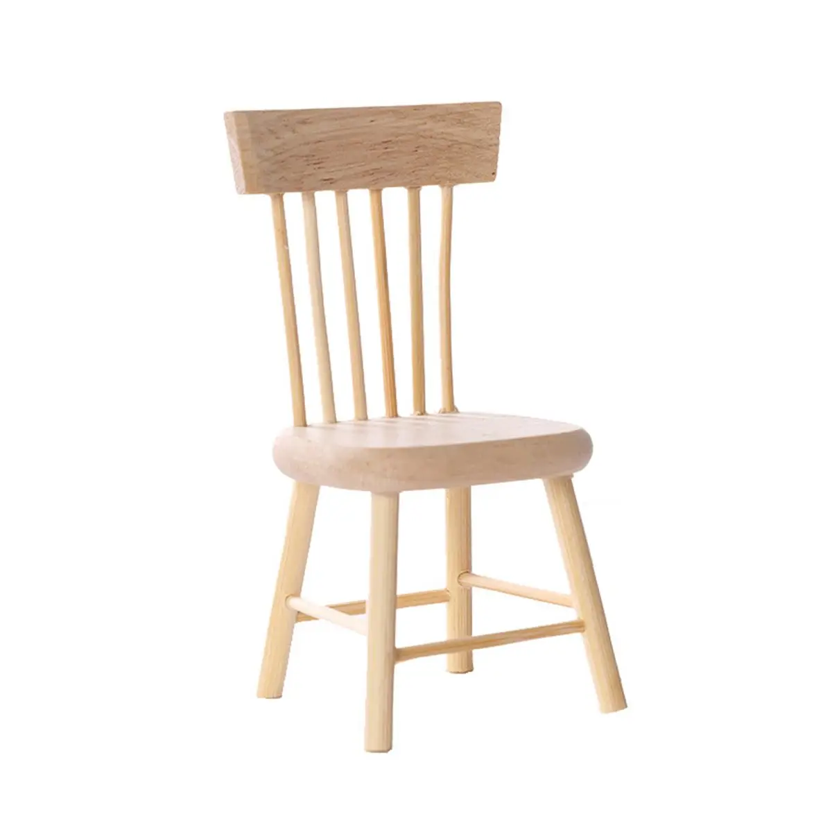 1/12 Scale  House Decor Wooden Decorative Tiny Miniature Chair Dollhouse Furniture Table Dining Room