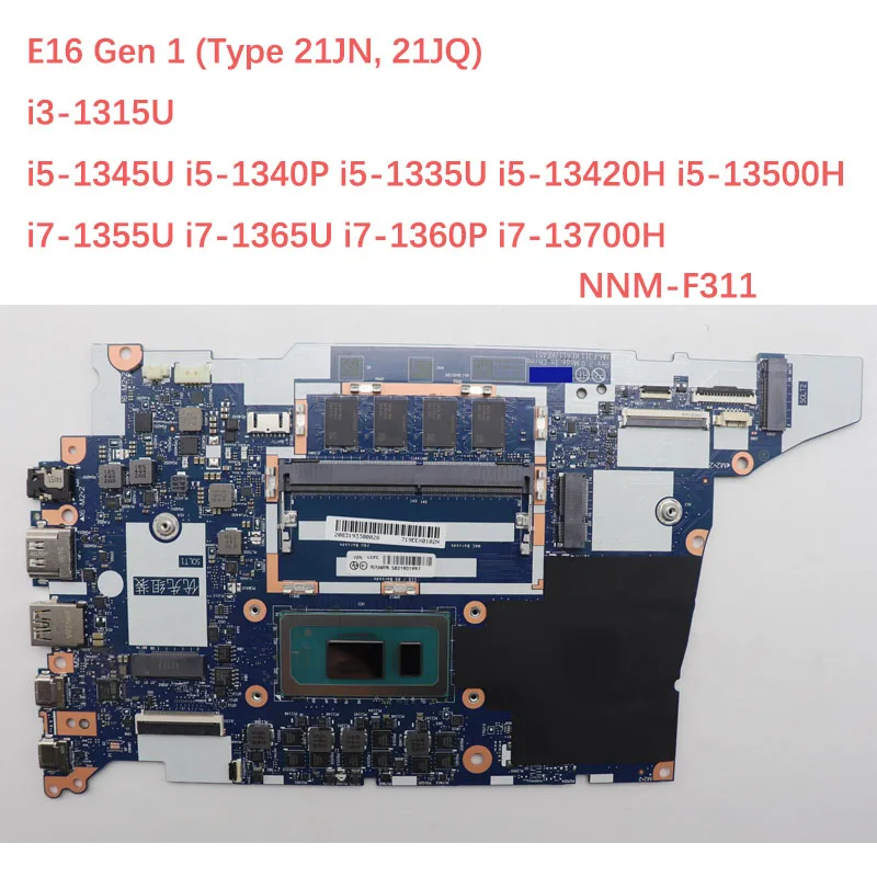 NM-F311 Laptop Motherboard for Thinkpad E16 Gen 1 (21JQ 21JN) with CPU i7-1355U  FRU 5B21R01997 5B21L75481
