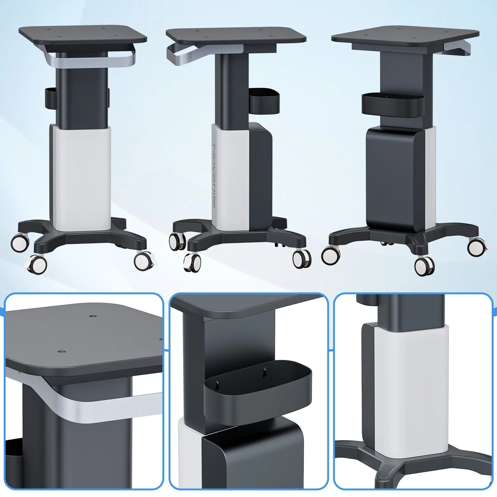 Beauty Salon Rolling Cart Heavy Duty Esthetician Trolley With Wheels for Cavitation Machine Mobile Facial Machine Stand