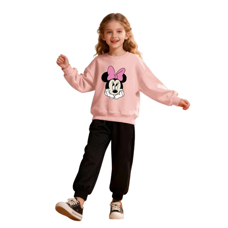 

Disney Spring/autumn Baby Girl Minnie Sweatshirt Long Sleeve Tops Cartoon Children Hoodies Pullovers Sweater Kids Clothes Girls