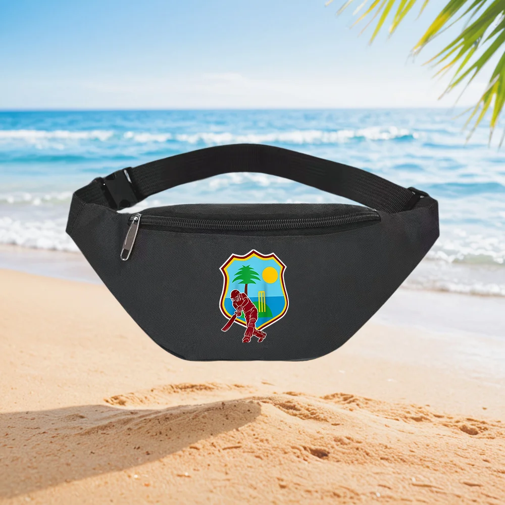 

West Indies Cricket Batsman Shield Logo Design Waist Backpack Crossbody Chest Bag Street Casual Sporty Fashionable Simple Unique