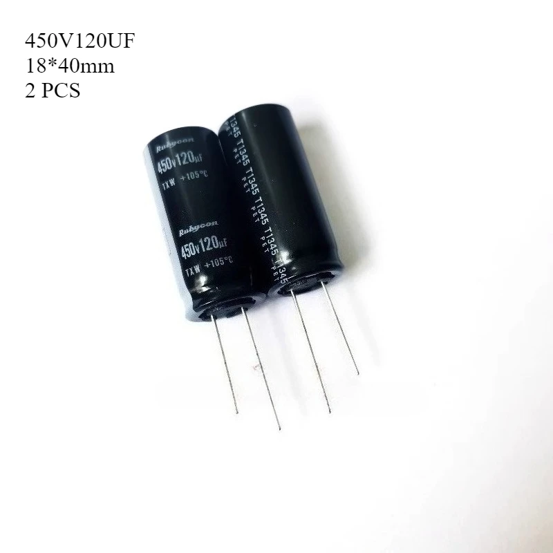 (2PCS) 450V120UF 18X40mm RUBYCON TXW high-frequency low resistance 120UF450V original electrolytic capacitor