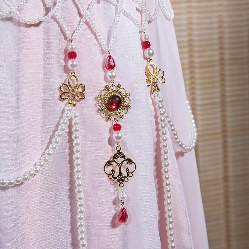 ‌Handmade Hanfu Waist Chain - Pearl Fringe Belt, Tang Dynasty Costume Jewelry, Dunhuang Style Waist Decoration