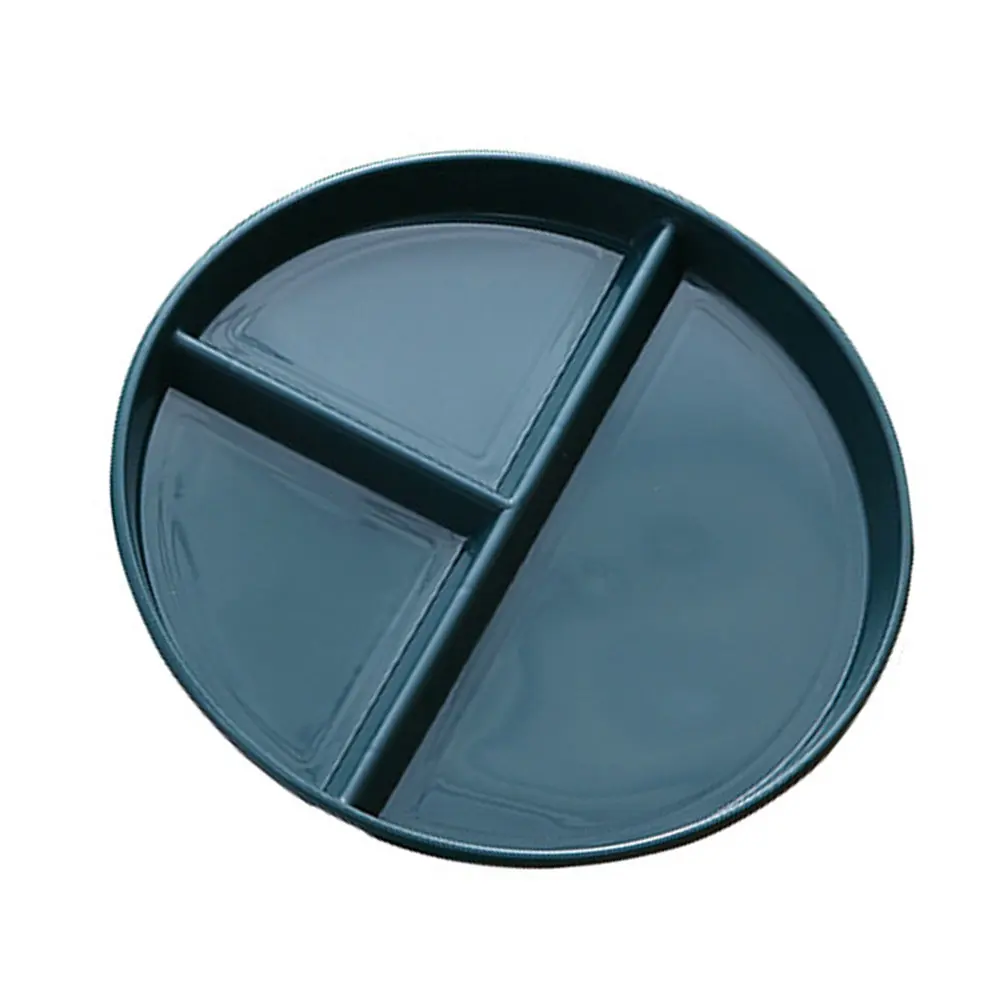 Heavy-Duty Three-Compartment Plate Food-Separating Breakfast Dish Heat-Resistant Non-Slip Surface Easy-Clean PP Material