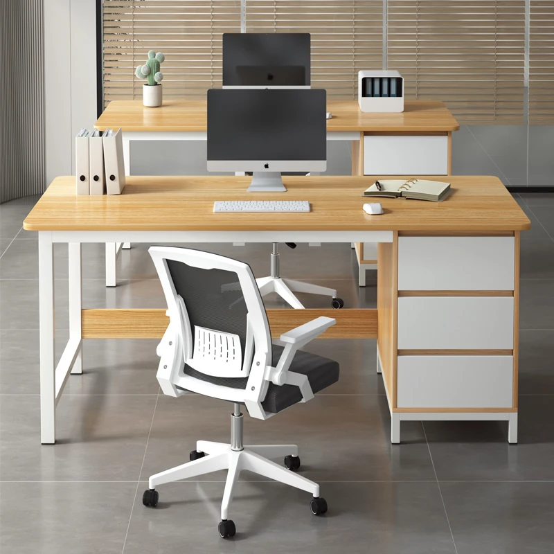 Simple and modern office desk for employees, desk and chair combination for office computers, workstations, and workstations