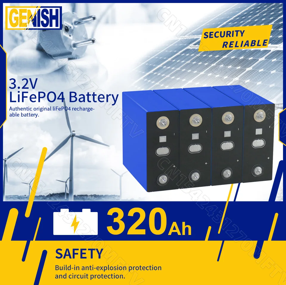 PWOD 320Ah Lifepo4 خلايا 3.2 فولت Batteria الصف أ 8000 + دورات ليثيوم فوسفات الحديد قابلة للشحن لتقوم بها بنفسك 12 فولت 24 فولت 48 فولت لعربة جولف RV