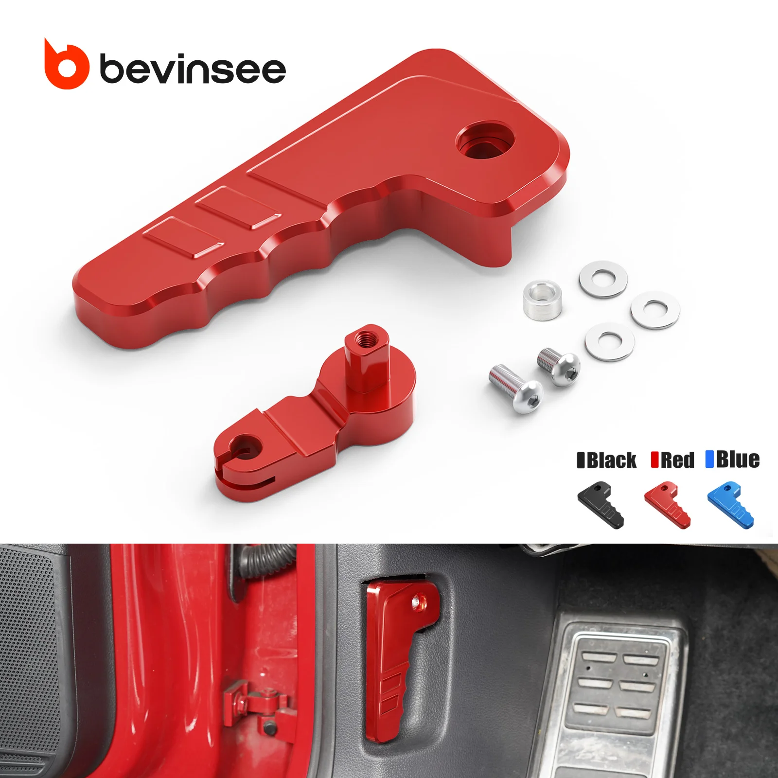 BEVINSEE Aluminum Engine Hood Latch Handle for VW for Golf MK7 for Seat Leon 5F for Skoda Octavia 5E 2015-2020 Replace 6R1823533