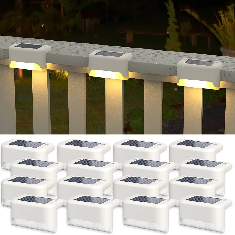 

1/2/4/8PCS Waterproof Solar Deck Lights Outdoor LED Step Lights for Stairs Fence Patio and Pathway Dawn Lighting
