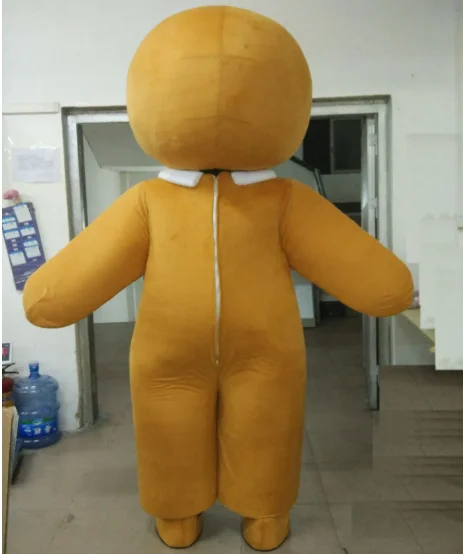 Nieuwe volwassen hete verkoop peperkoek man pop fancy cartoon mascotte kostuum pluche kerst fancy dress halloween mascotte kostuum