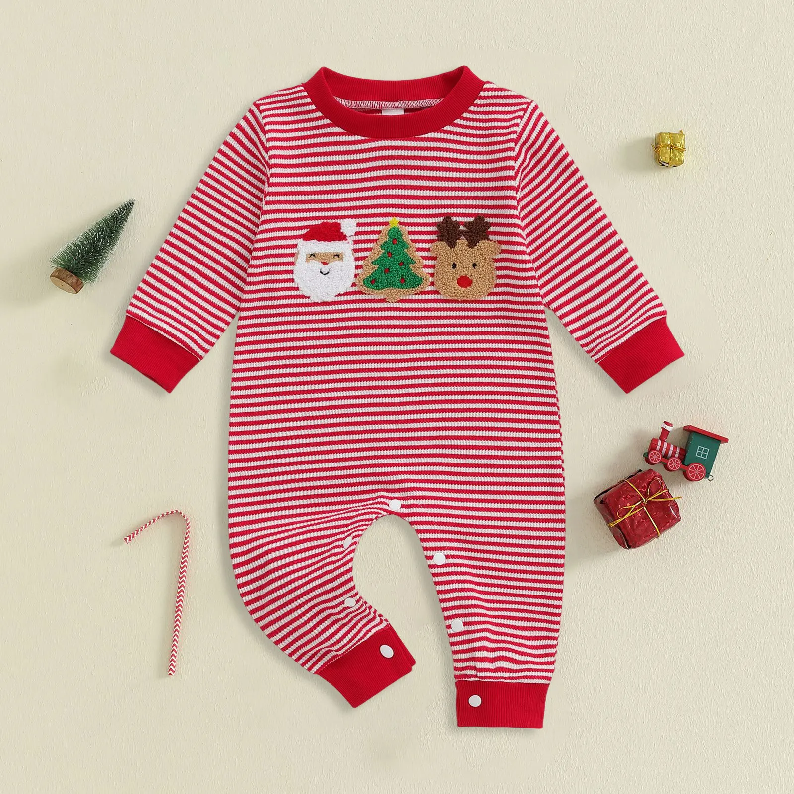 

Babies Christmas Clothes Long Sleeved Comfortable Breathable Bodysuit Infant Sweatshirt Boy Trendy Popular Clothes For Festival