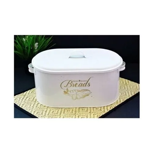 Sas Metal Bread Bakery Box With Lid White