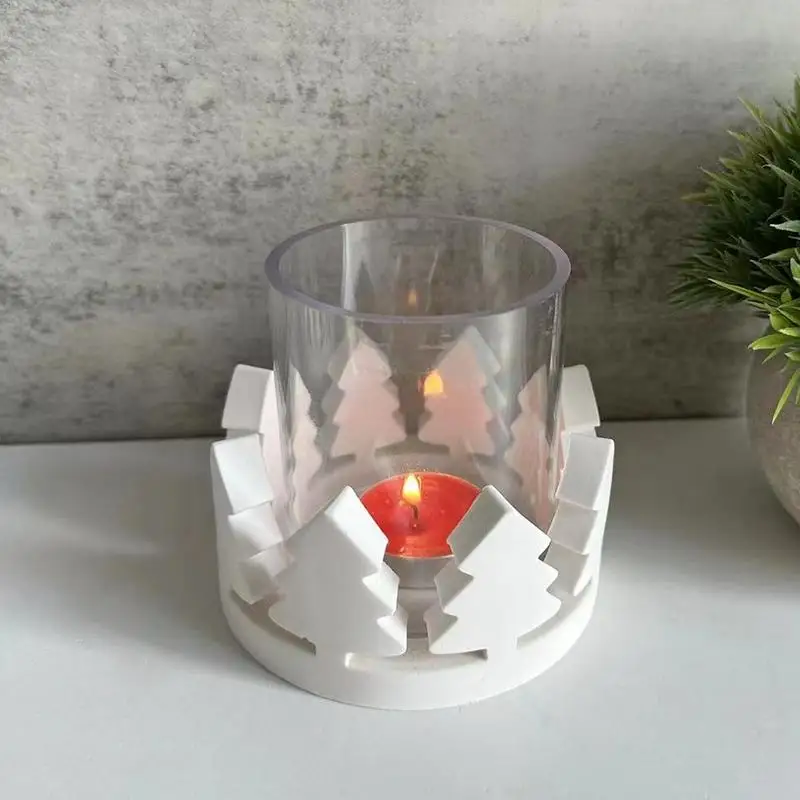 Candle Holder Molds Silicone Christmas Flower Tealight Candle Holder Resin Mold Resin Molds Silicone For Resin Plaster Cement