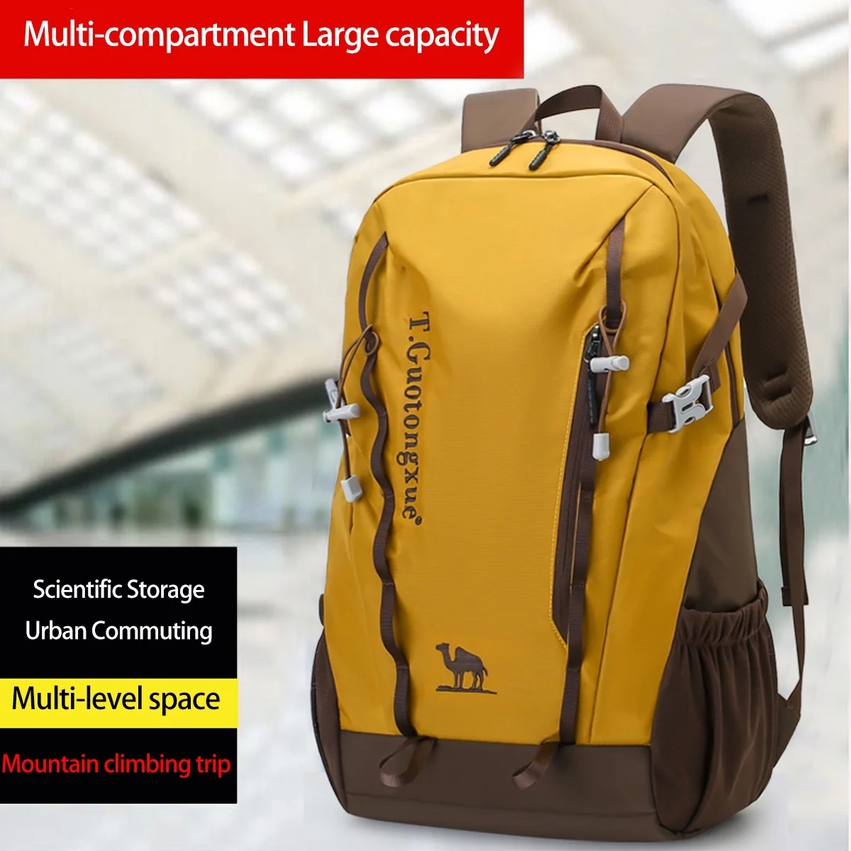 스타일리시 대용량 유니섹스 캐주얼 백팩 다양한 색상 내구성 경량 나일론 하이킹 여행 백팩