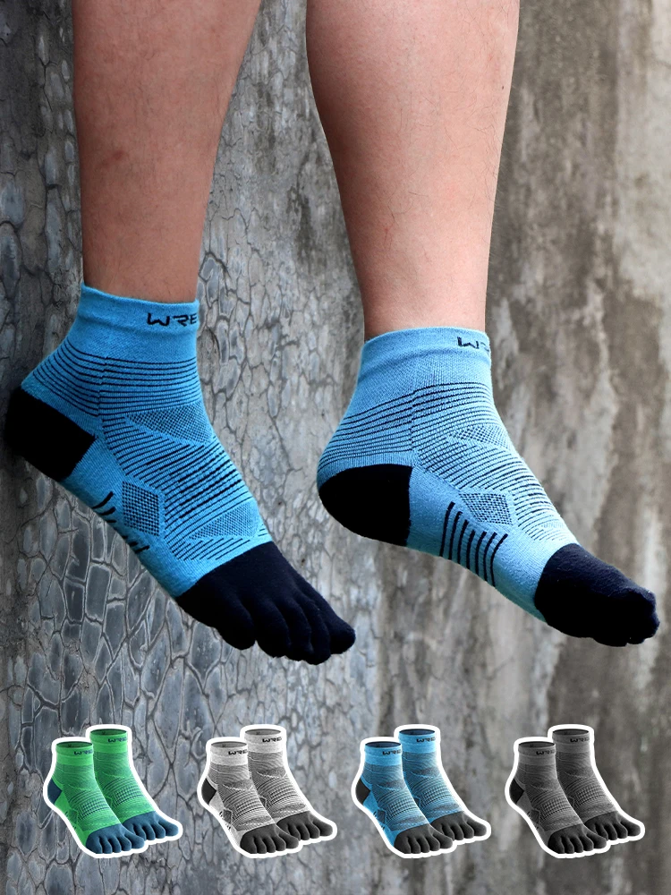 COOLMAX Fünf-Finger-Socken, leistungsstarke gepolsterte Zehensocken, feuchtigkeitsableitend, atmungsaktiv, schnell trocknend, Laufsportsocken – Detail 7