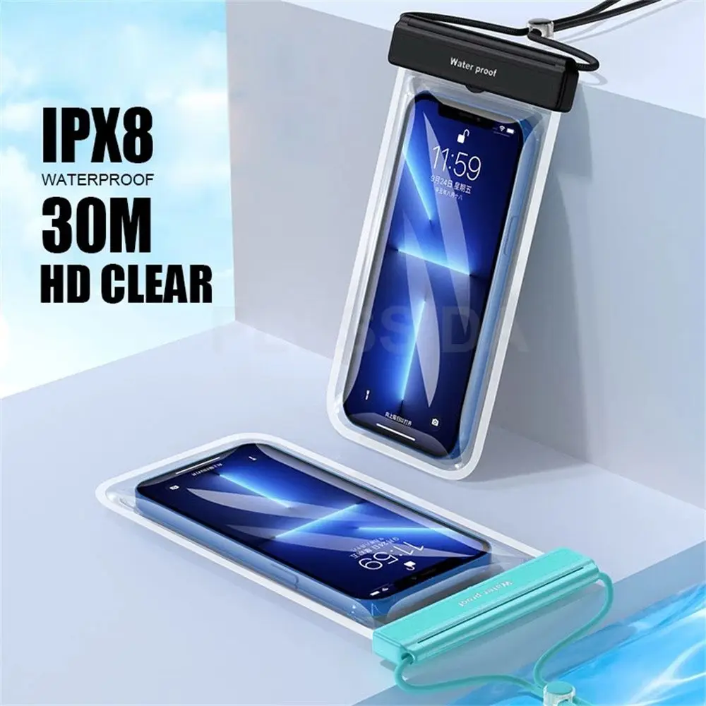 Transparent Touch Screen Under 7.0 inches Phone Pouch Swimming Case Waterproof Phone Case Mobile Phone Cover