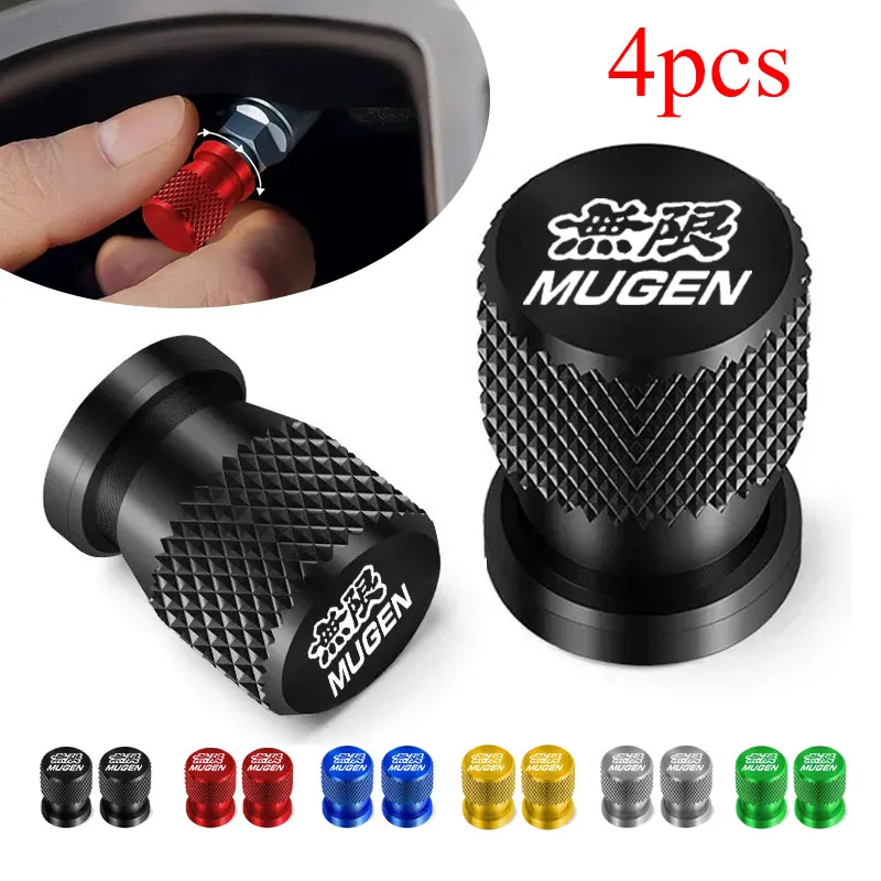4Pcs Car Wheel Tire Valve Caps Tyre Stem Covers Airdust Waterproof For Honda Mugen CB400 CB650F CBF CBR250RR CRF SH300 NC750